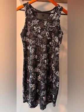 Columbia Black Floral Active Tank Dress